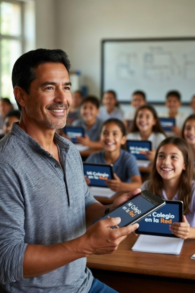 Estudiante usando Mi Colegio en la Red